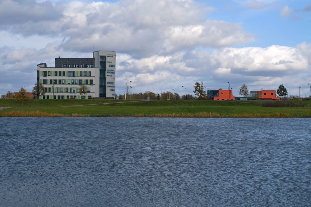 View from Pasta sala (Post Island) to Business Incubator and Former Wind Tunnel