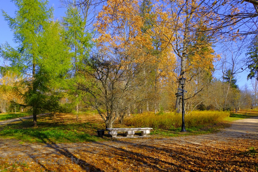 Alūksnes pils parks rudenī