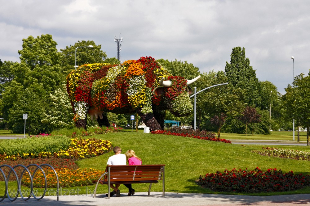 "Flower Cow" in Ventspils, Latvia