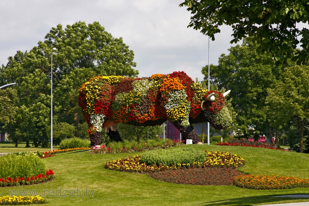 "Flower Cow" in Ventspils, Latvia