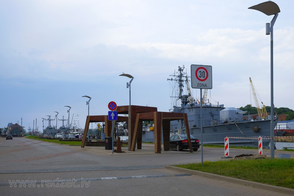 Liepājas ostas promenādes ainava