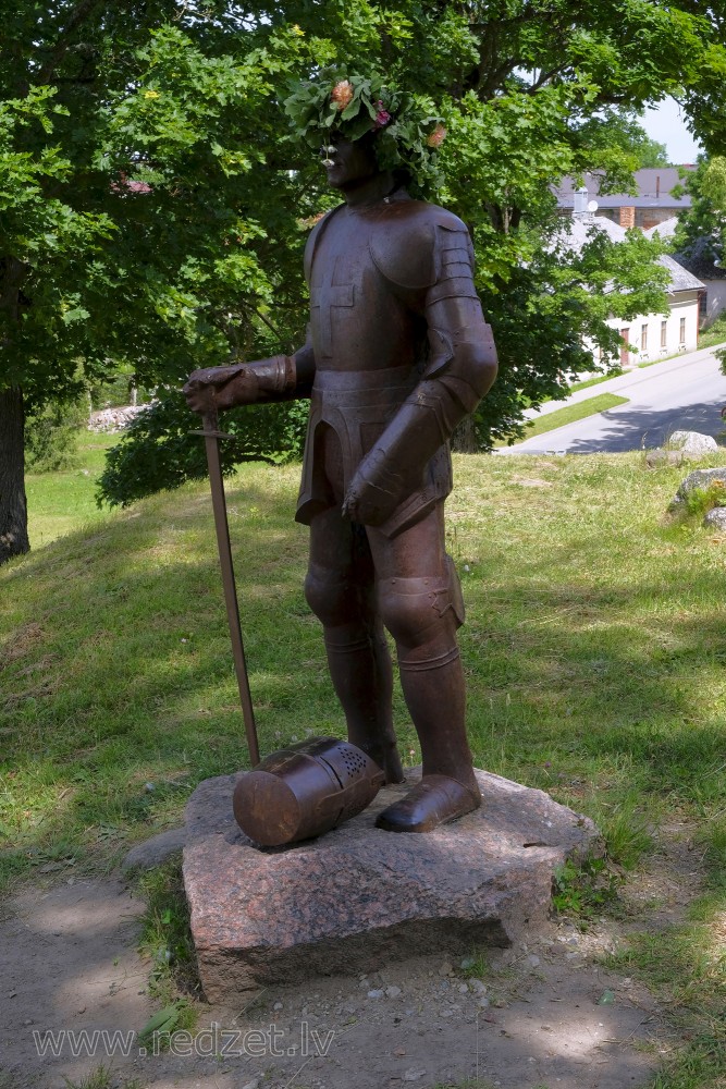 Knight Sculpture Near Aizpute Castle
