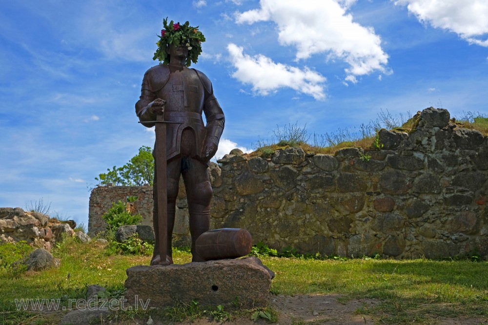 Knight Sculpture Near Aizpute Castle