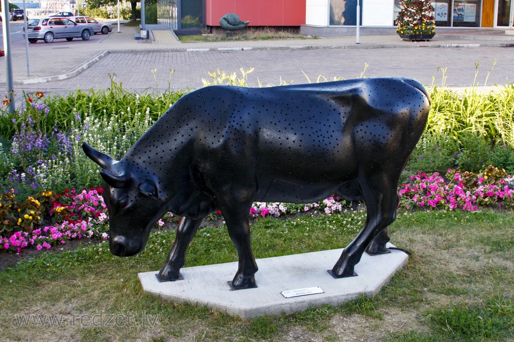 Sculpture "Milky Way" in Night, Ventspils