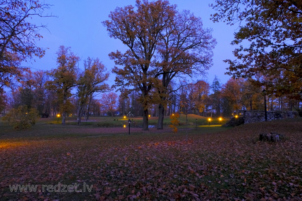Gulbenes pils parks naktī
