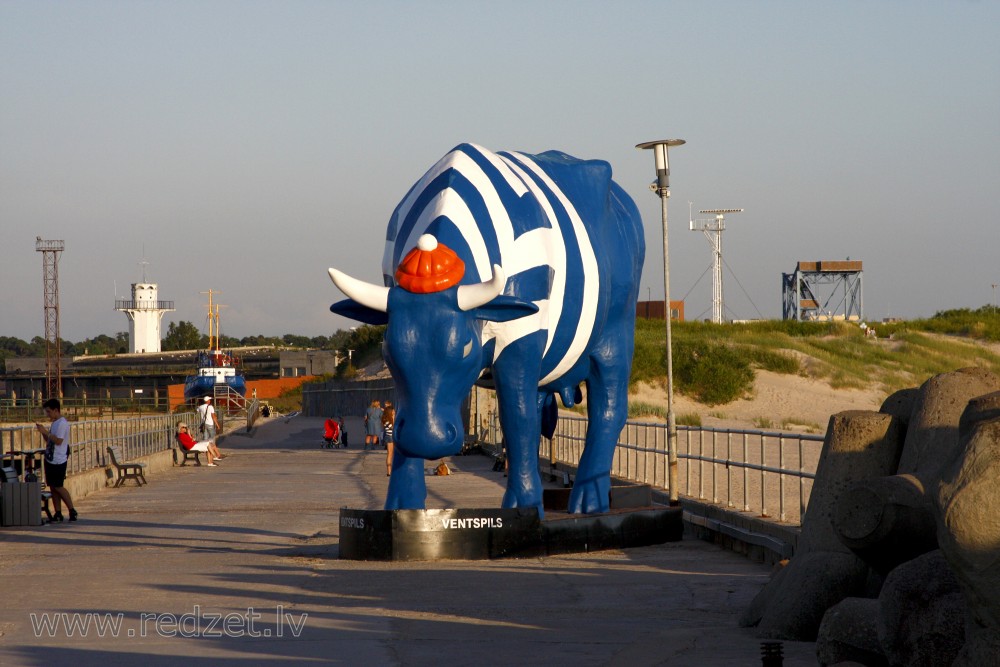 Sculpture "Cow Seaman" in Ventspils, Latvia