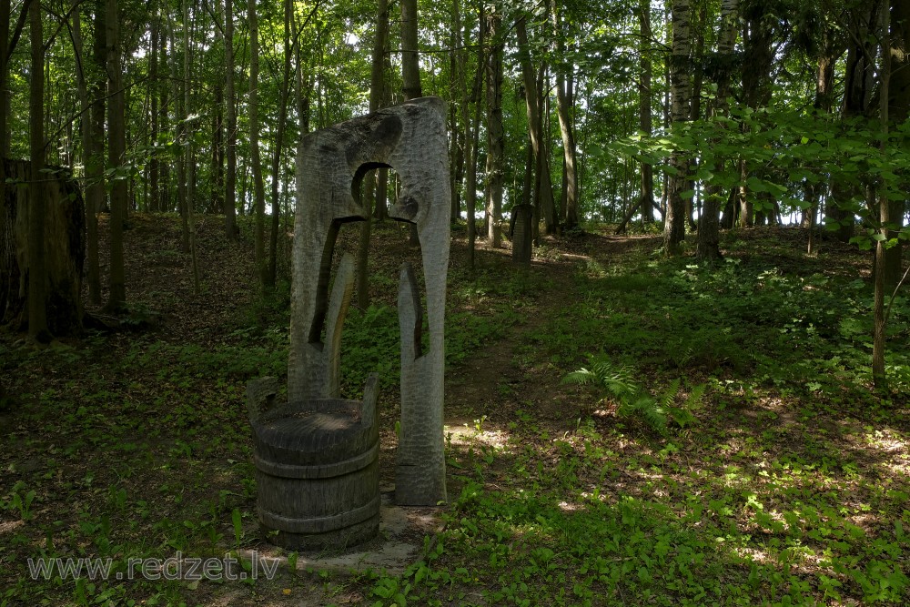 Wooden Sculptures In Kazdanga Manor Park