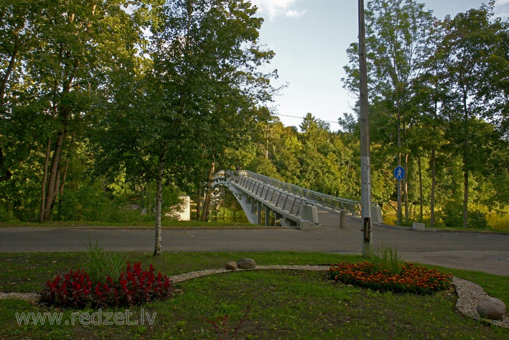 Arched Pedestrian Bridge over the Ogre River