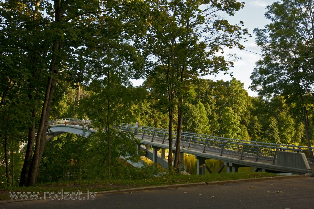 Arched Pedestrian Bridge over the Ogre River