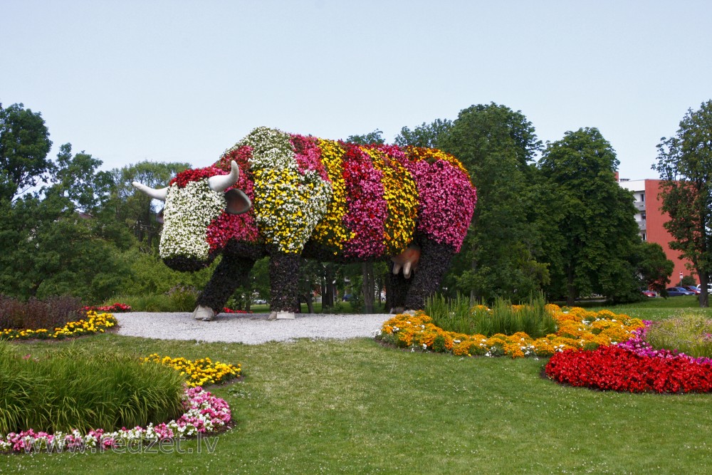 Flower bed "Flower Cow" in Ventspils, Latvia