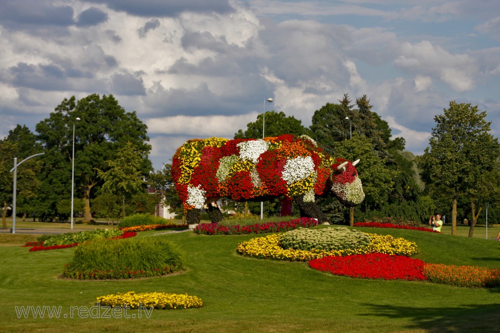 "Flower Cow" in Ventspils, Latvia