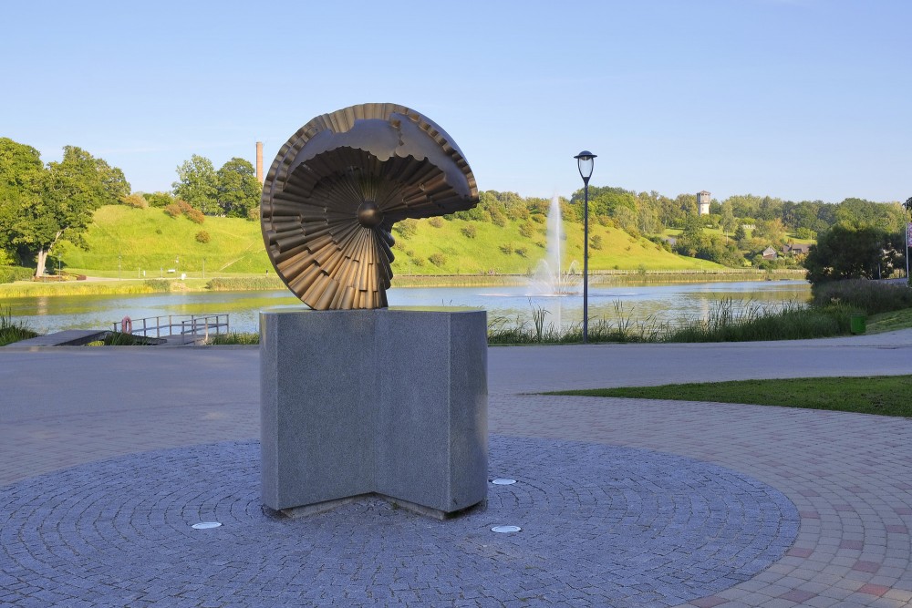 Environmental object Sun of Latvia in Talsi near the lake