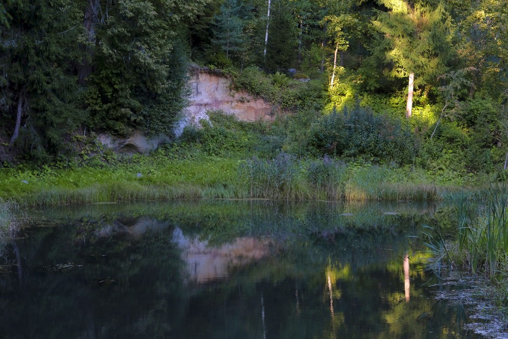Smilšakmens atsegums pie Grīviņu dzirnavām