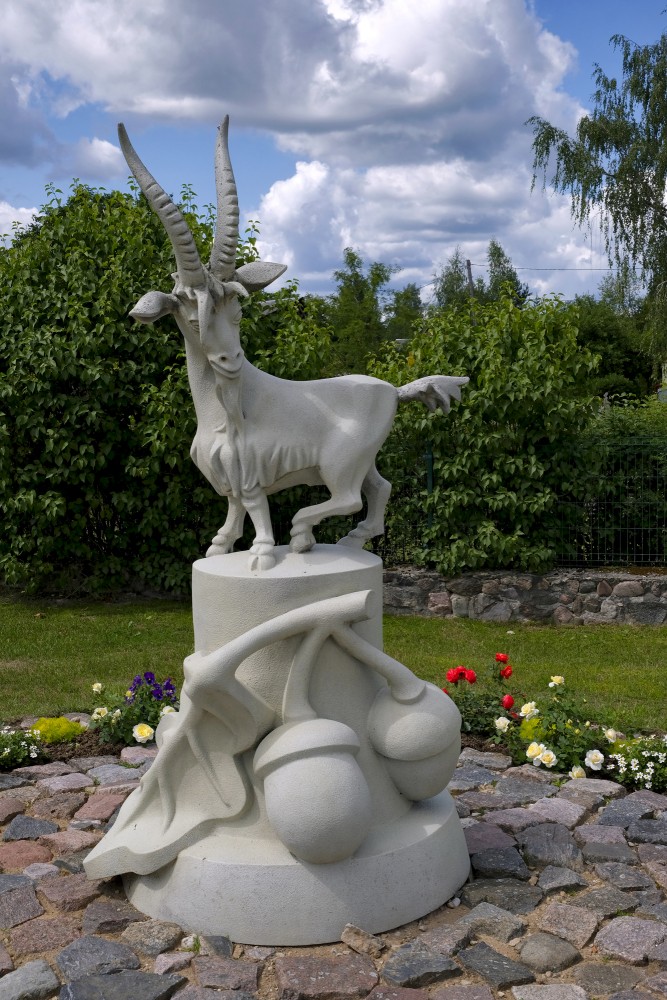 Goat sculpture in Viesīte