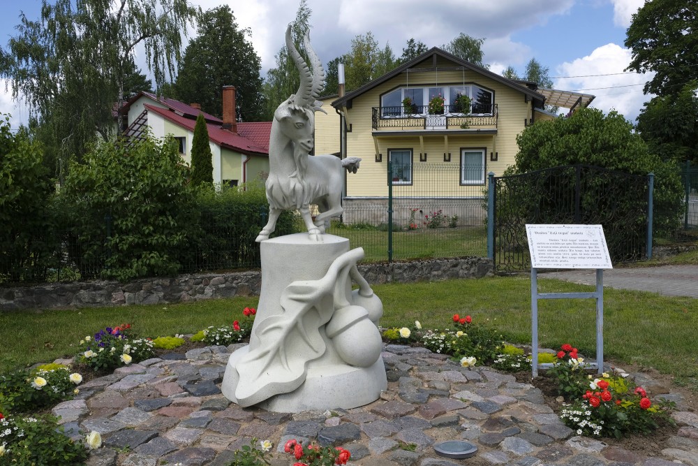Goat sculpture in Viesīte