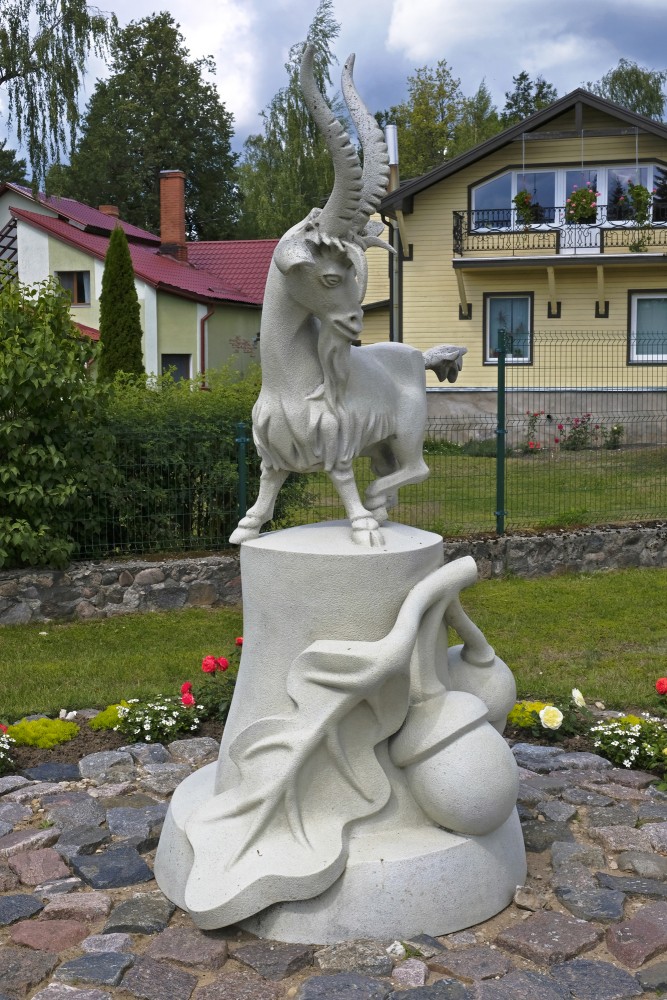 Goat sculpture in Viesīte