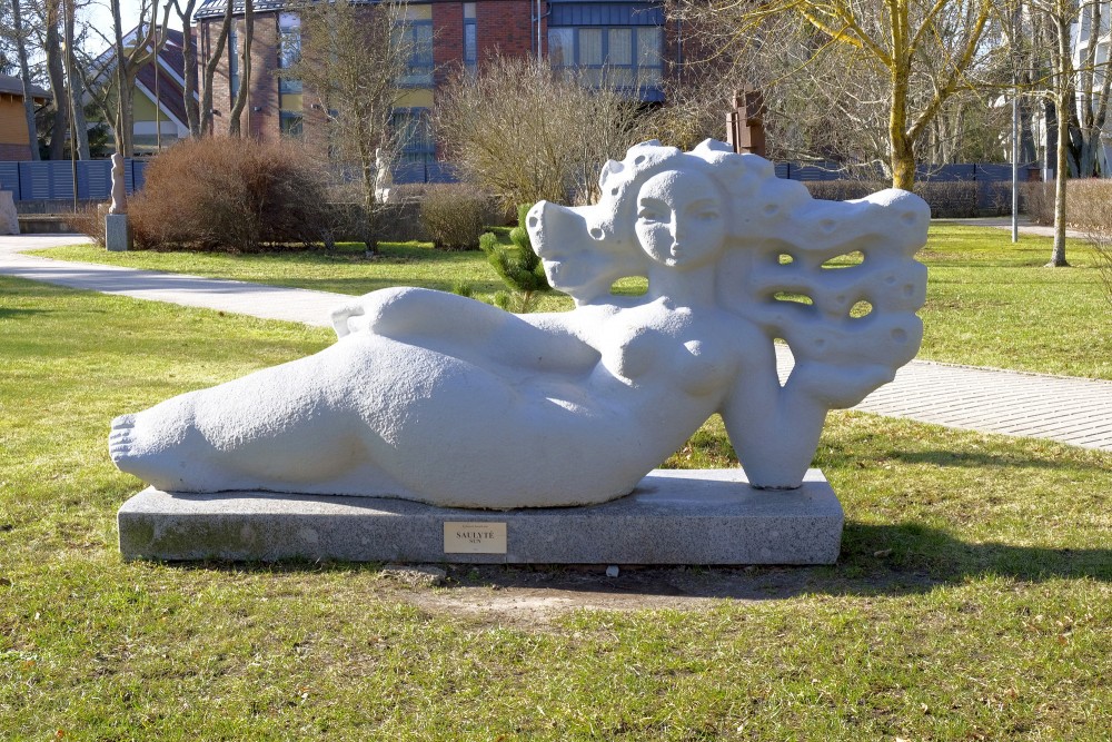 Sculpture “Saulutė” in Palanga Sculpture Park on a lawn