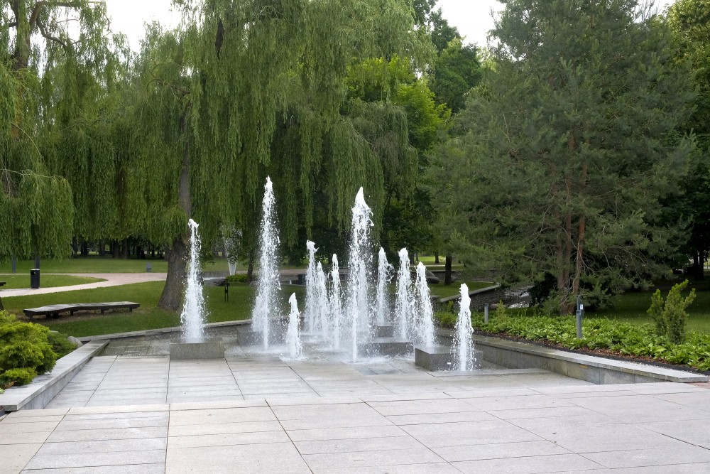 Multi-tiered fountain in Marijampole Poetry Park