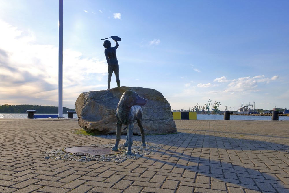 Childhood Dream sculpture composition on Klaipeda harbor waterfront