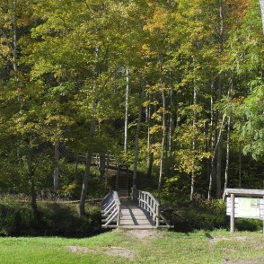 Bridge over Vilce River at Lielmāte Spring Bridge over Vilce River at Lielmāte Spring