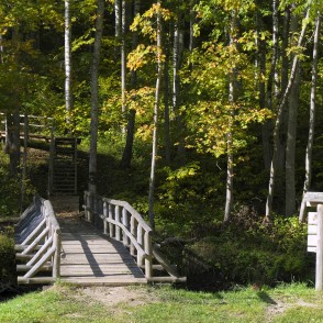 Bridge over Vilce River at Lielmāte Spring Bridge over Vilce River at Lielmāte Spring