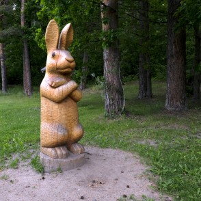 Rabbit Sculpture in Vilce Nature Park Rabbit Sculpture in Vilce Nature Park