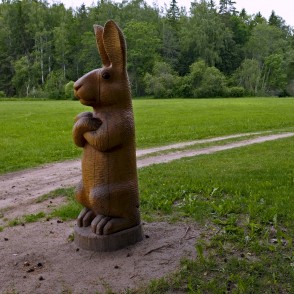 Rabbit Sculpture in Vilce Nature Park Rabbit Sculpture in Vilce Nature Park