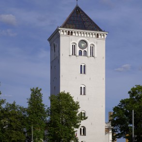 Jelgava Holy Trinity Church Tower and Monument to Jānis Čakste Jelgava Holy Trinity Church Tower and Monument to Jānis Čakste
