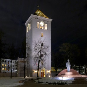 Jelgava Holy Trinity Church Tower at Night Jelgava Holy Trinity Church Tower at Night