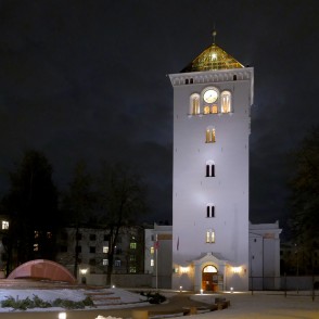 Jelgava Holy Trinity Church Tower at Night Jelgava Holy Trinity Church Tower at Night