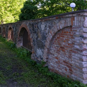 Historic Restored Arched Masonry Fence of Eleja Manor Historic Restored Arched Masonry Fence of Eleja Manor