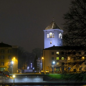 View of Jelgava Holy Trinity Church Tower from Pasta Island View of Jelgava Holy Trinity Church Tower from Pasta Island