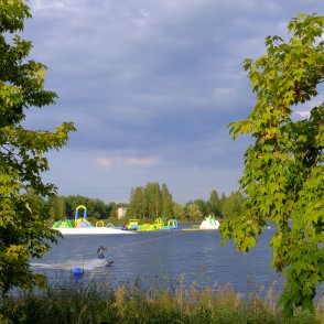 Wake Park and inflatable water park on the Ozolnieki lake Wake Park and inflatable water park on the Ozolnieki lake